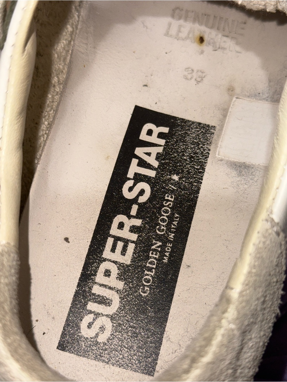 Golden Goose White Sneakers with Sage Green Accents - Picture 2 of 8